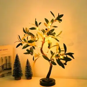 Arbre Lumineux Vintage Avec Oiseaux - 53,3 Cm, 60 LED Blanc Chaud - Branches Réglables, Piles AA - Décoration Noël, Halloween