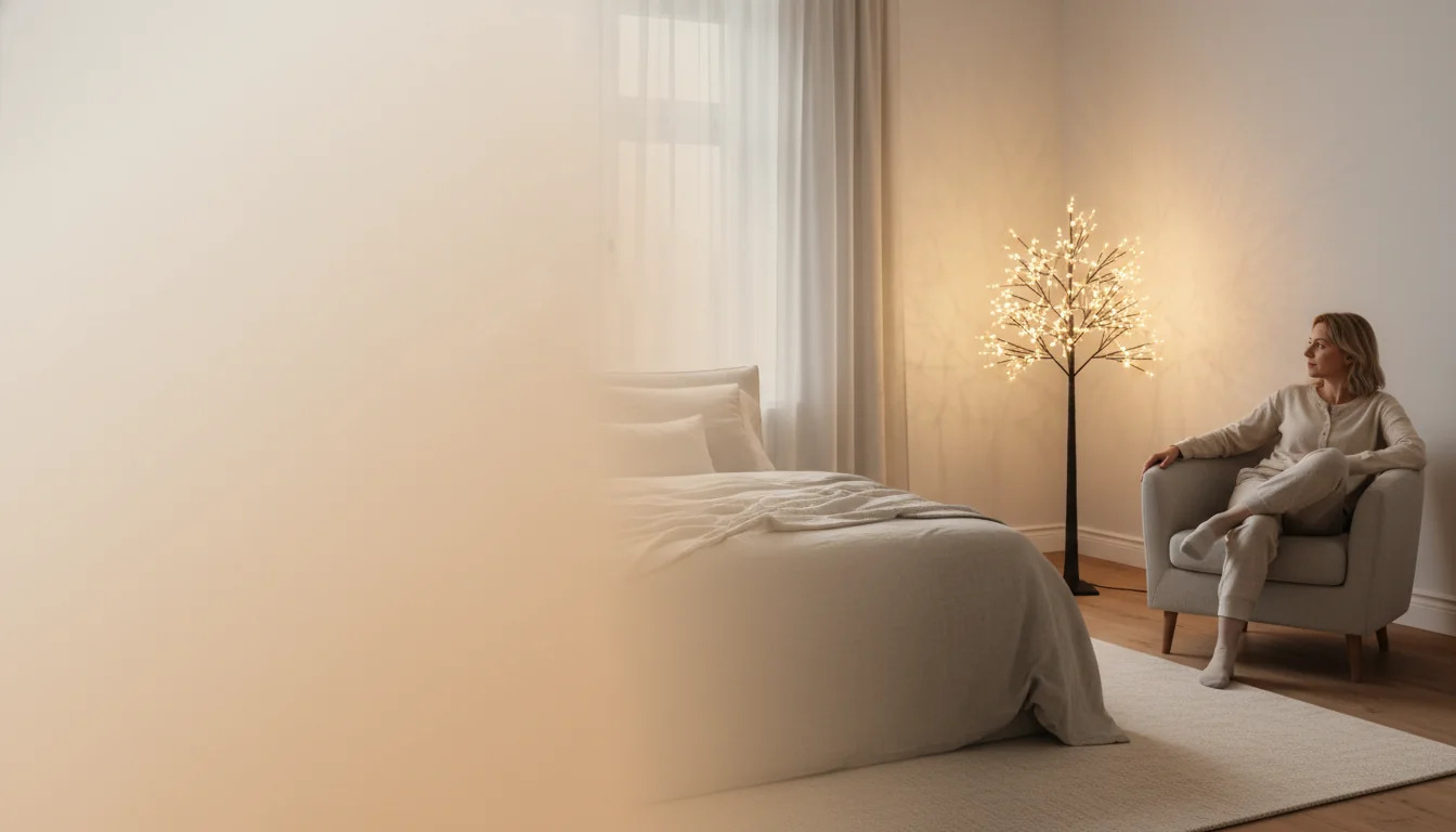 Arbre lumineux: guide des tailles pour salon et chambre - Image de couverture