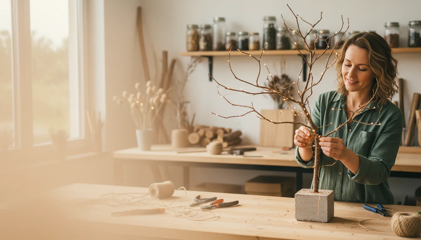 DIY: transformer une branche en arbre lumineux esprit bois - Image de couverture